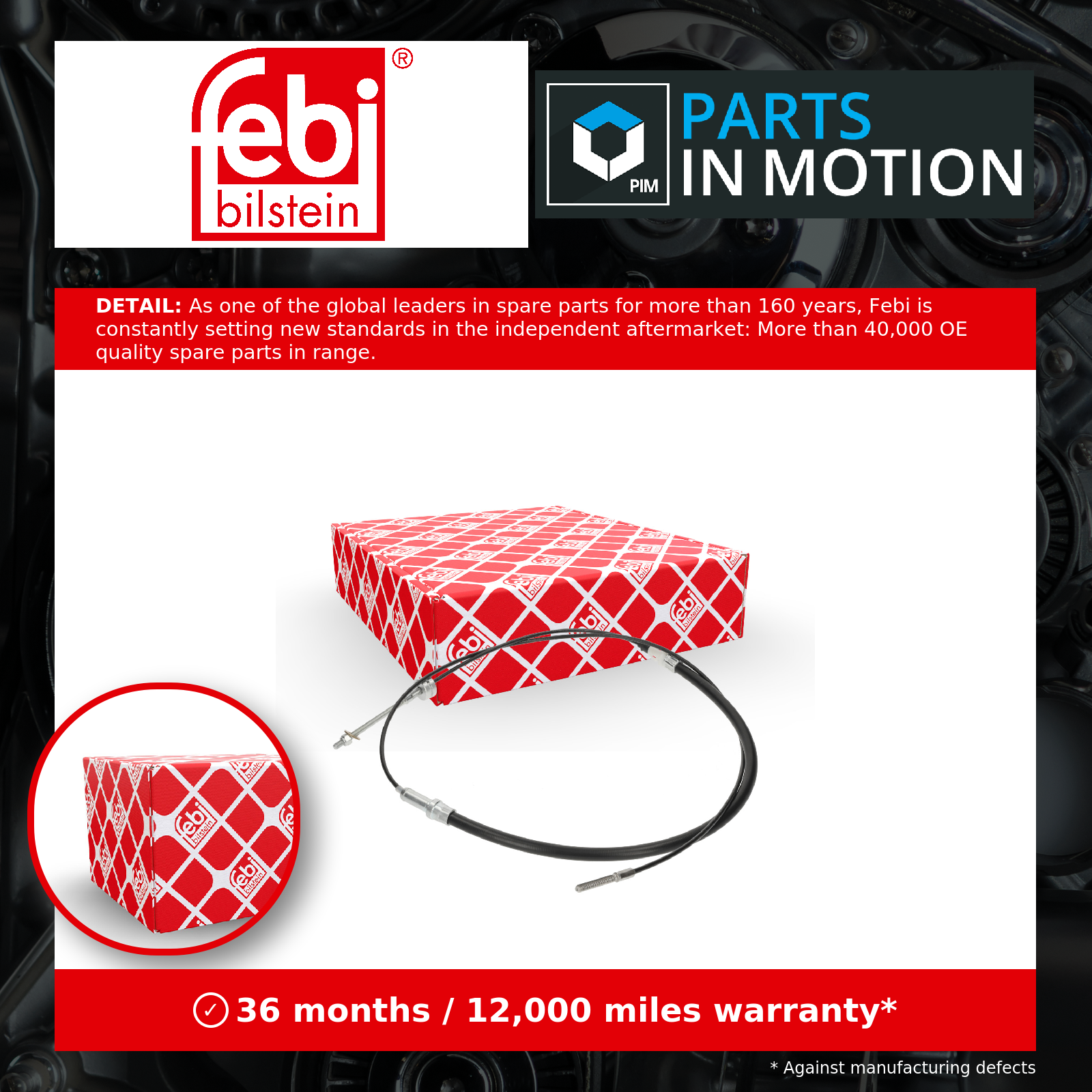 Febi Handbrake Cable Front 180477 [PM2046106]