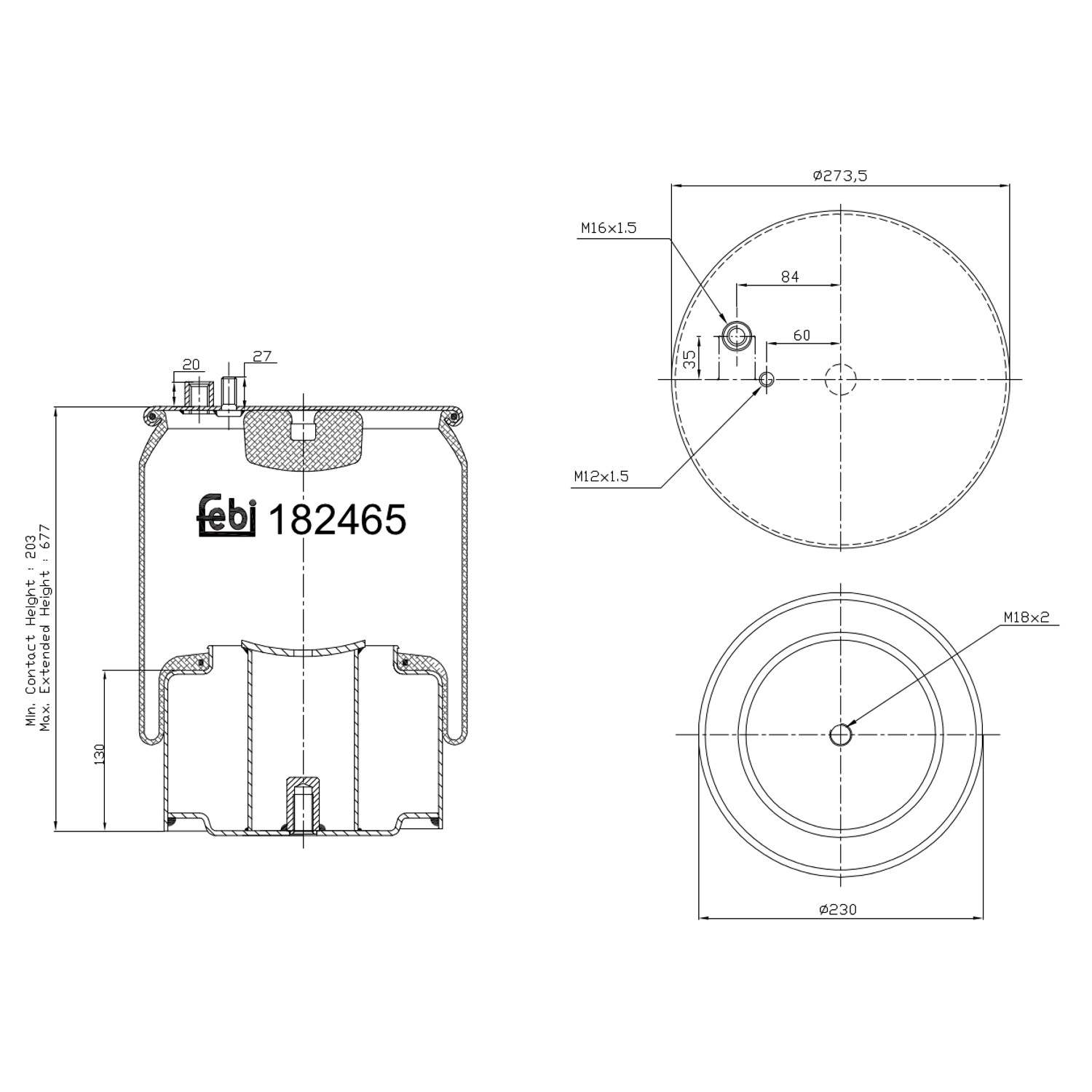 Febi 184254 Air Suspension Spring