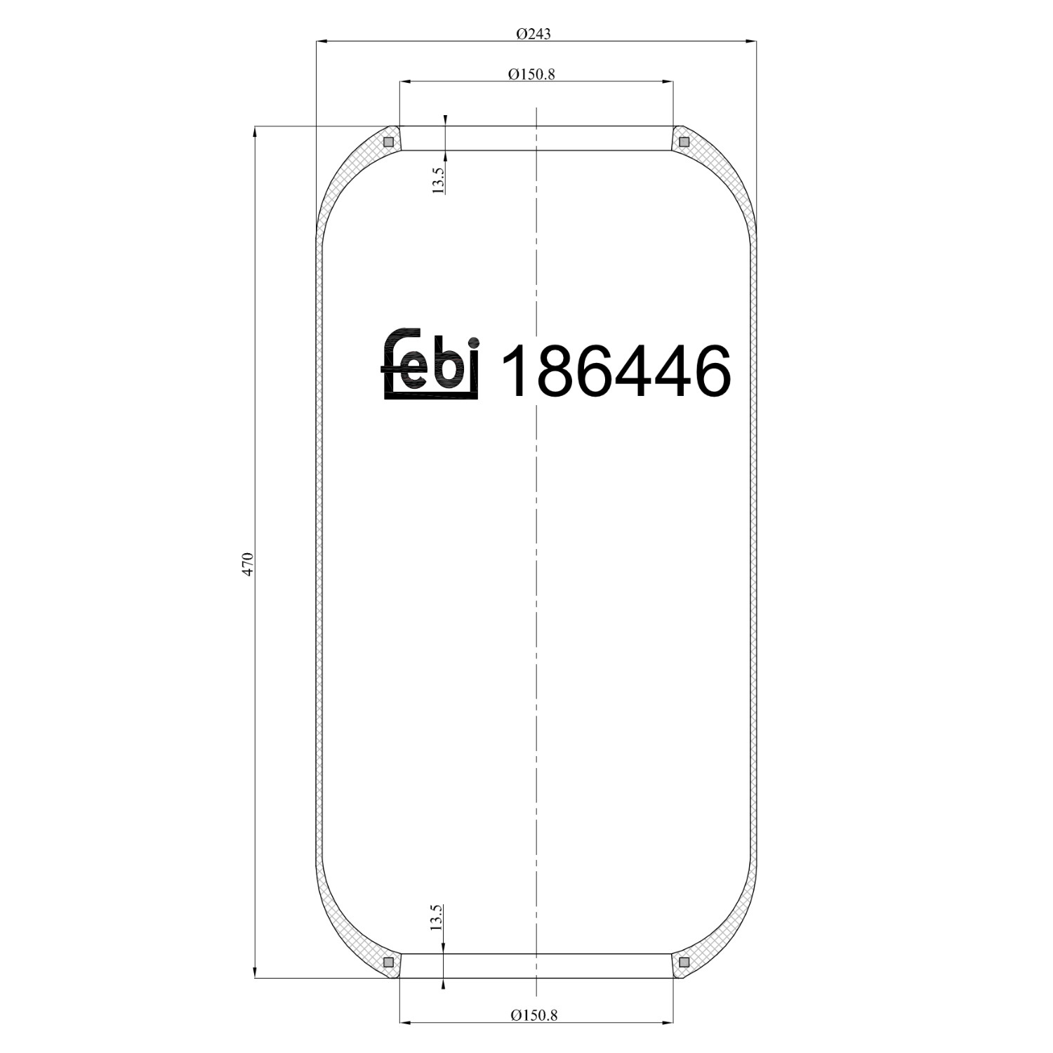 Febi 186446 Air Suspension Spring