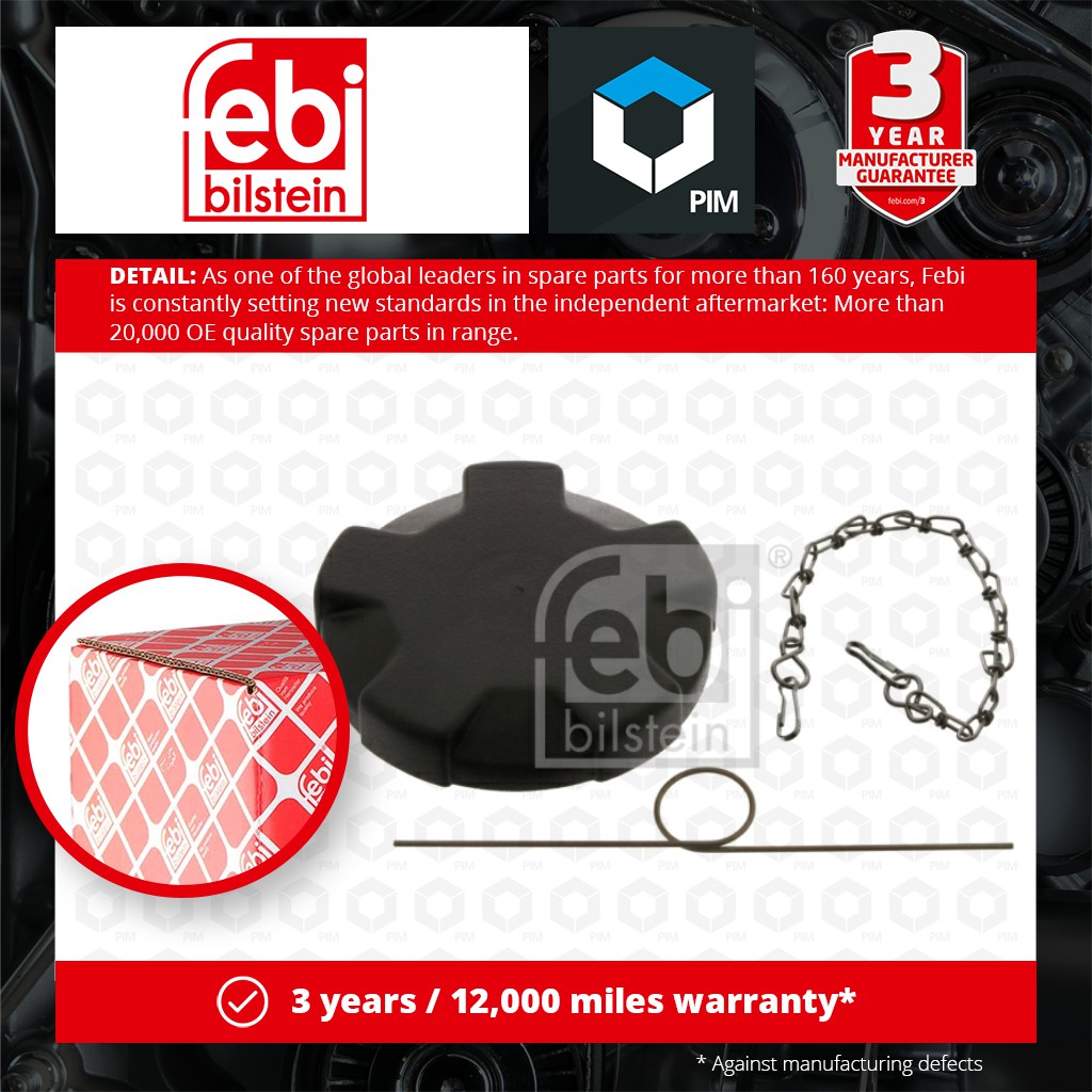 pack of one febi bilstein 06288 Fuel Filler Cap with chain solid 