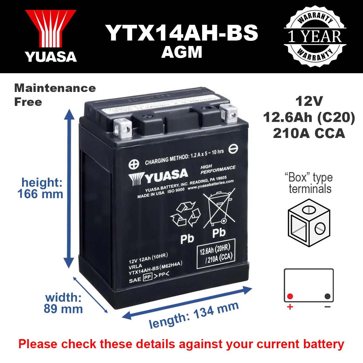 Yuasa YTX14AH-BS