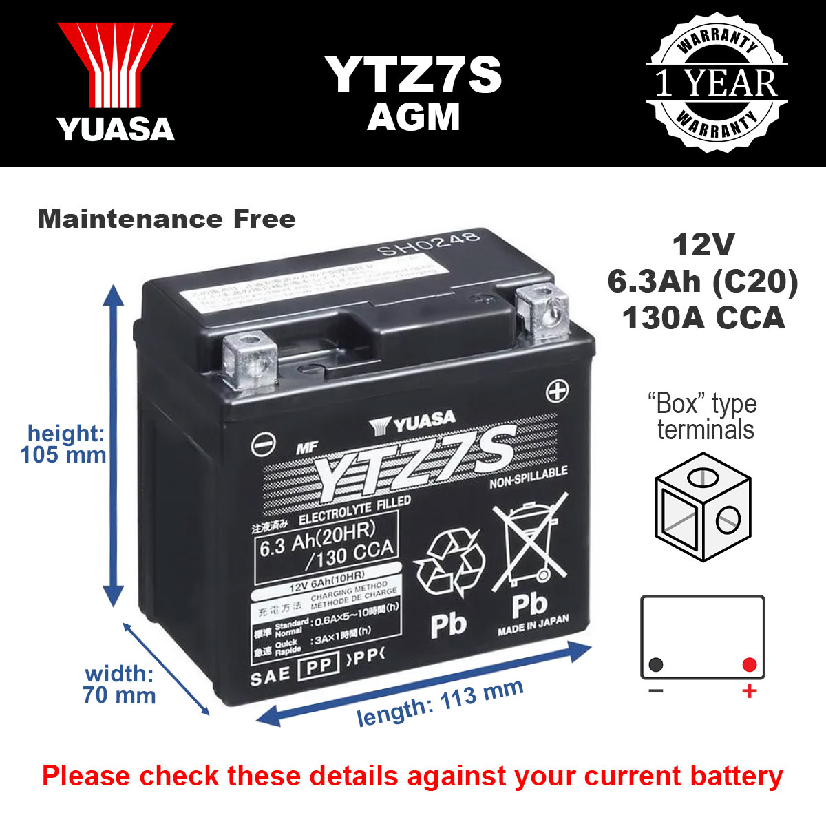 Yuasa YTZ7S