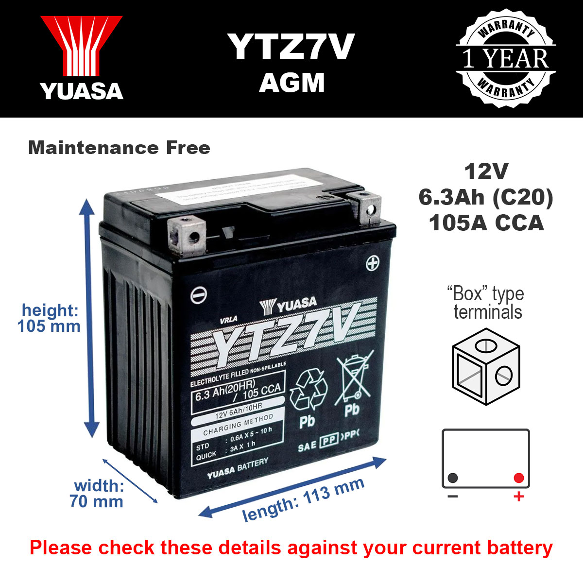 Yuasa YTZ7V
