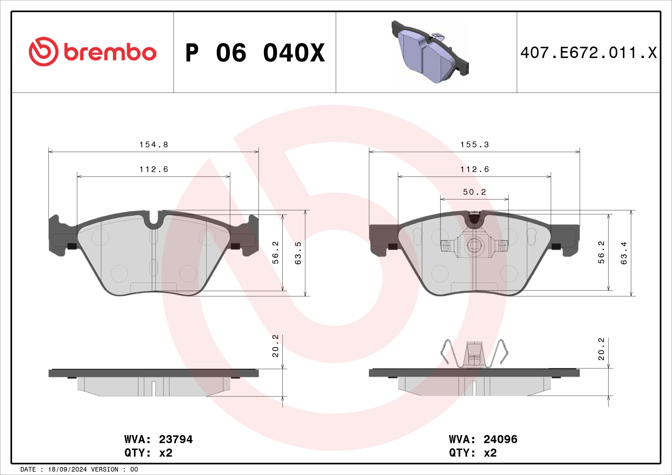 Brembo P06040X