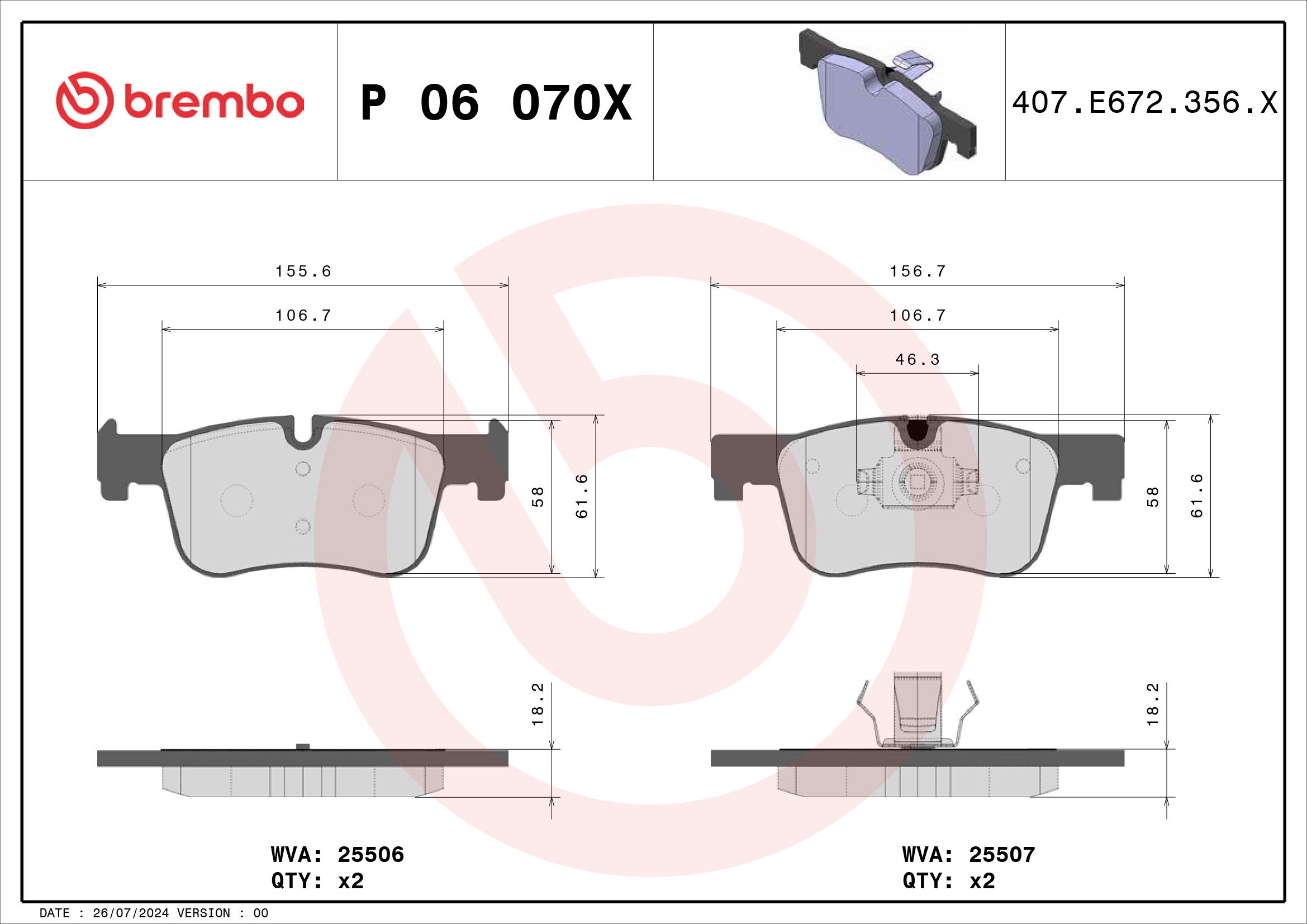 Brembo P06070X