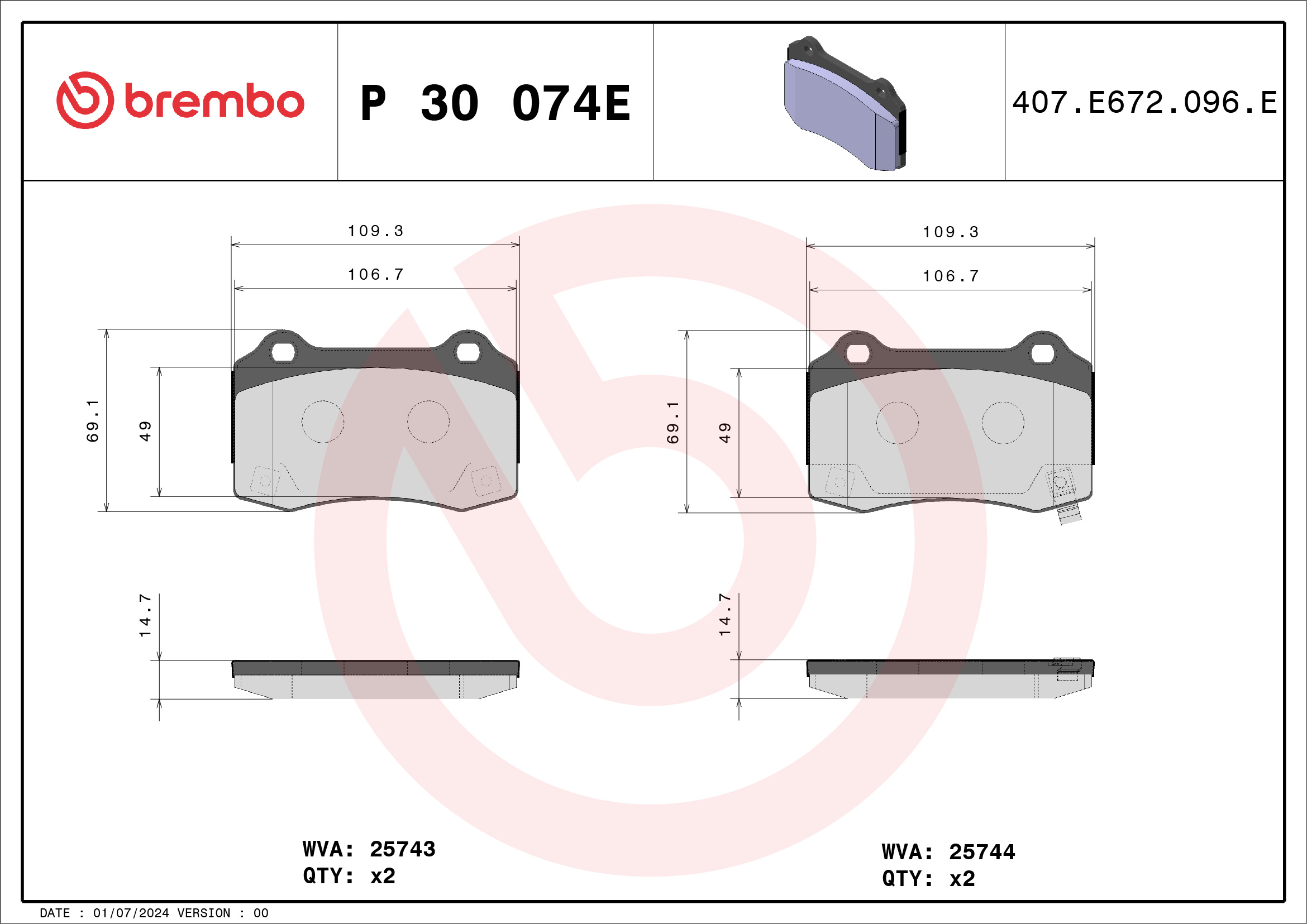 Brembo P30074E