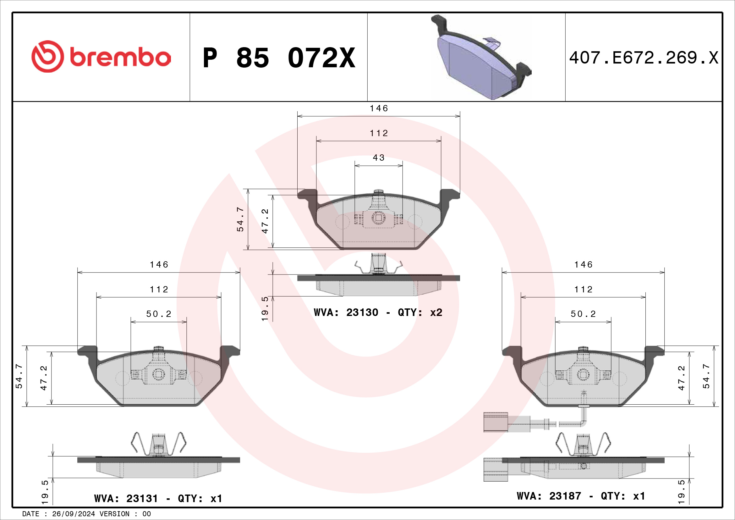 Brembo P85072X