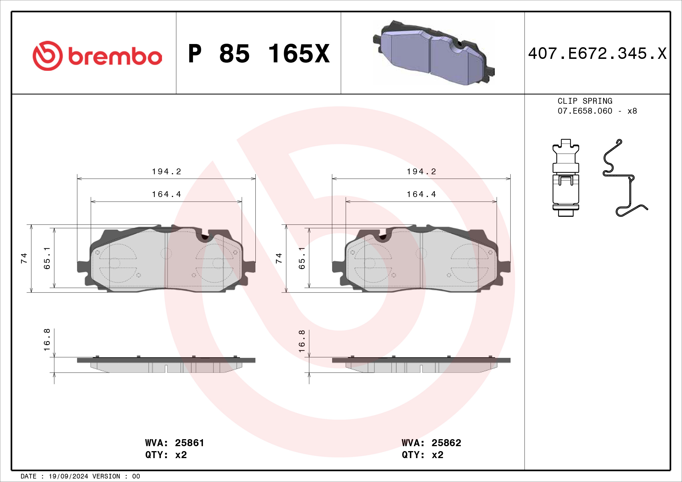 Brembo P85165X