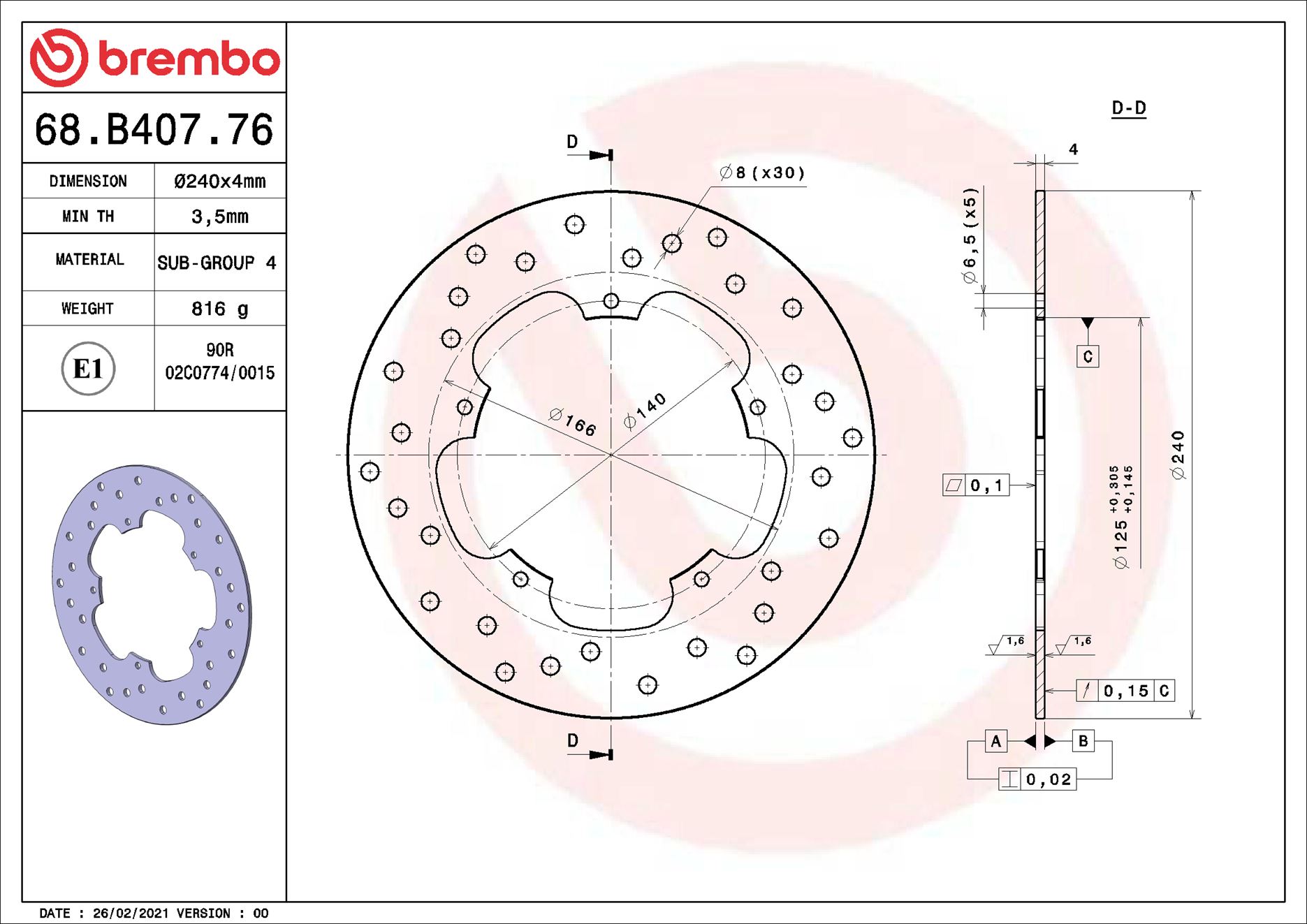 Brembo 68B40776