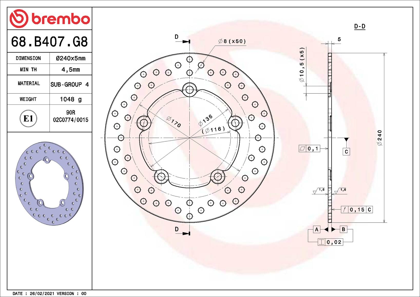 Brembo 68B407G8