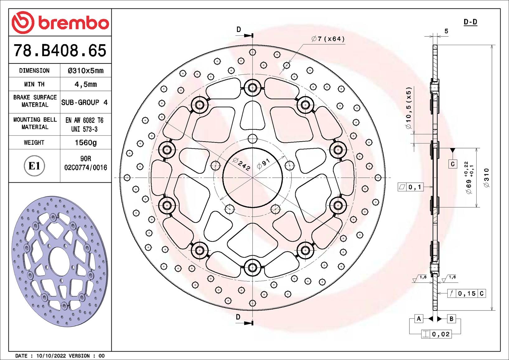 Brembo 78B40865