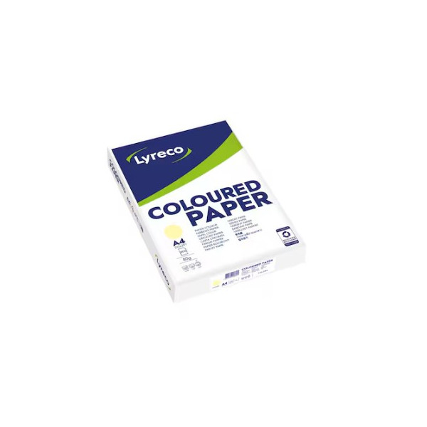 Lyreco 122284 PASTEL TINTED YELLOW A4 PAPER 80 GSM - PACK OF 1 REAM (500 SHEETS)