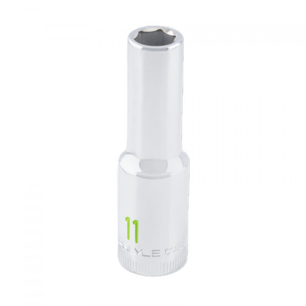 Carlyle CSD12011M 1/2 DRIVE 11MM 6 POINT DEEP CHROME SOCKET