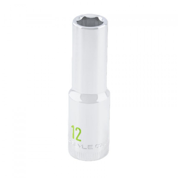 Carlyle CSD12012M 1/2 DRIVE 12MM 6 POINT DEEP CHROME SOCKET