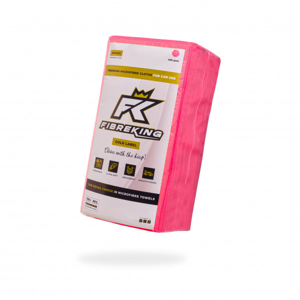 Fibre King FK-GLMCRFBR-PK-36 PINK GOLD LABEL MICROFIBRE CLOTHS - 36 PACK