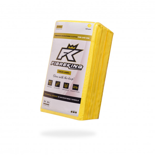 Fibre King FK-GLMCRFBR-YE-36 YELLOW GOLD LABEL MICROFIBRE CLOTHS - 36 PACK