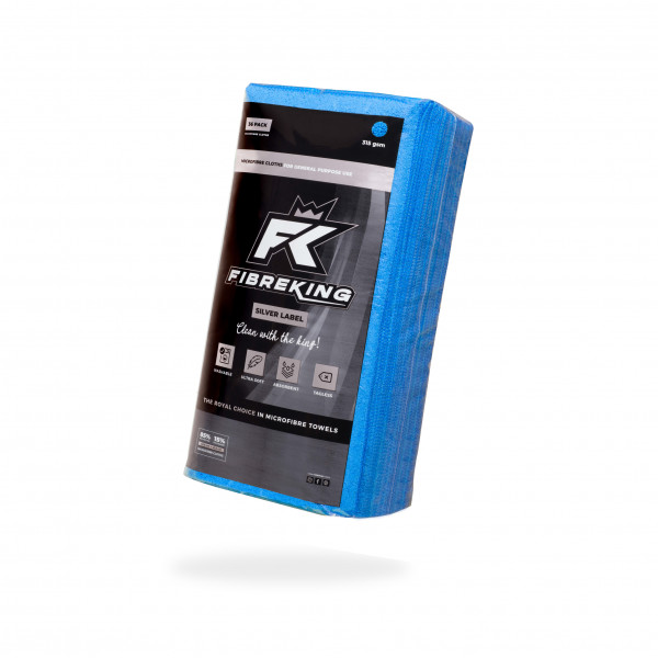 Fibre King FK-SLMCRFBR-BL-36 BLUE SILVER LABEL MICROFIBRE CLOTHS - 36 PACK