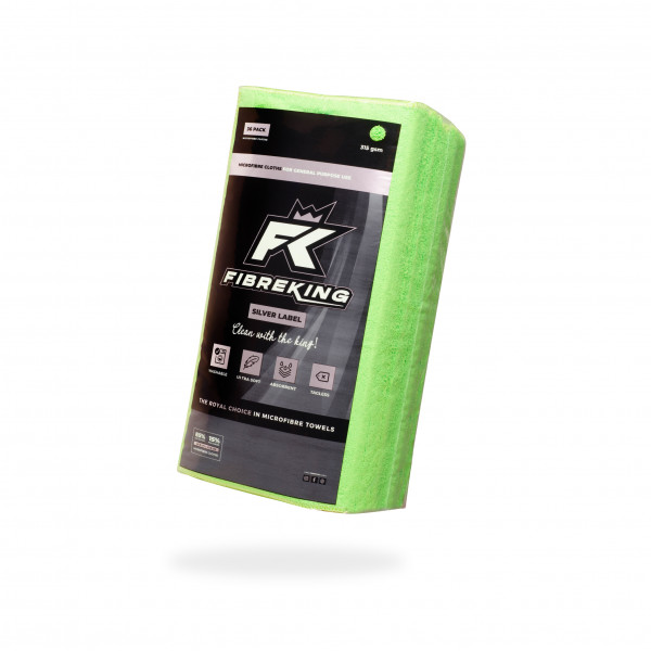 Fibre King FK-SLMCRFBR-GN-36 GREEN SILVER LABEL MICROFIBRE CLOTHS - 36 PACK