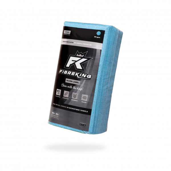 Fibre King FK-SLMCRFBR-LB-36 LIGHT BLUE SILVER LABEL MICROFIBRE CLOTHS - 36 PACK