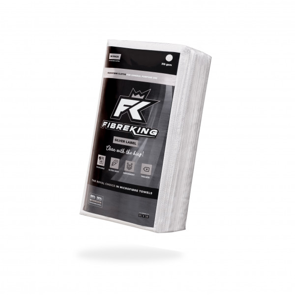 Fibre King FK-SLMCRFBR-WH-36 WHITE SILVER LABEL MICROFIBRE CLOTHS - 36 PACK