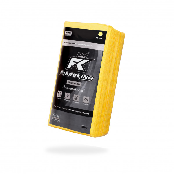 Fibre King FK-SLMCRFBR-YE-36 YELLOW SILVER LABEL MICROFIBRE CLOTHS - 36 PACK