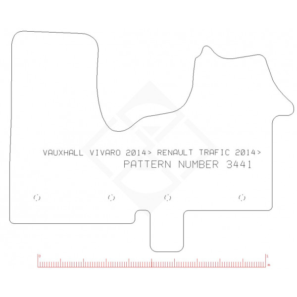 PMA PCFM2526R RUBBER TAILORED CAR MAT - RENAULT TRAFFIC 2014 / VAUXHALL VIVARO 2014-2019 / PRIMASTAR TEKNA 2022 -