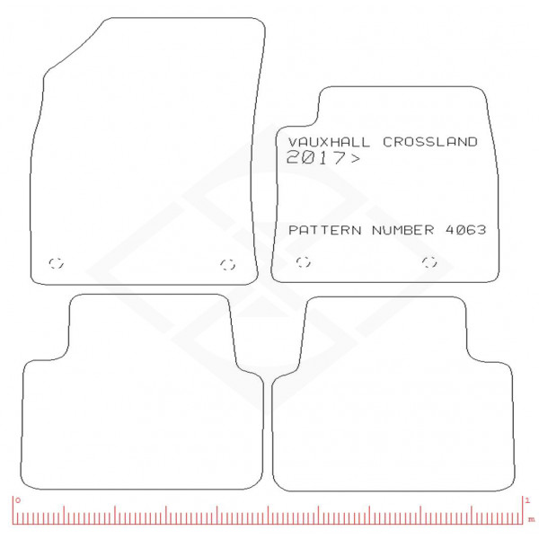 PMA PCFM2937R RUBBER TAILORED CAR MAT - VAUXHALL CROSSLAND 2017> -
