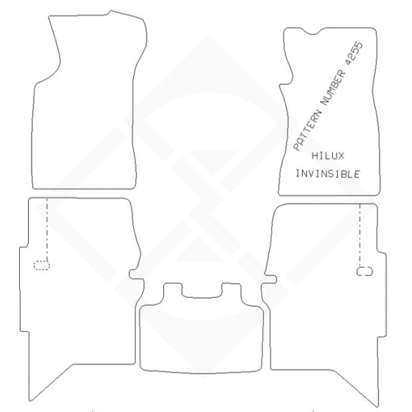PMA PCFM3055R RUBBER TAILORED CAR MAT - TOYOTA HI-LUX 2005-2016 (DOUBLE CAB) INVINCIBLE -