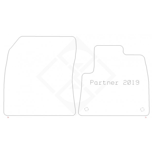 PMA PCFM3062R RUBBER TAILORED CAR MAT - PEUGEOT PARTNER 2019- FIAT E DOBLO -