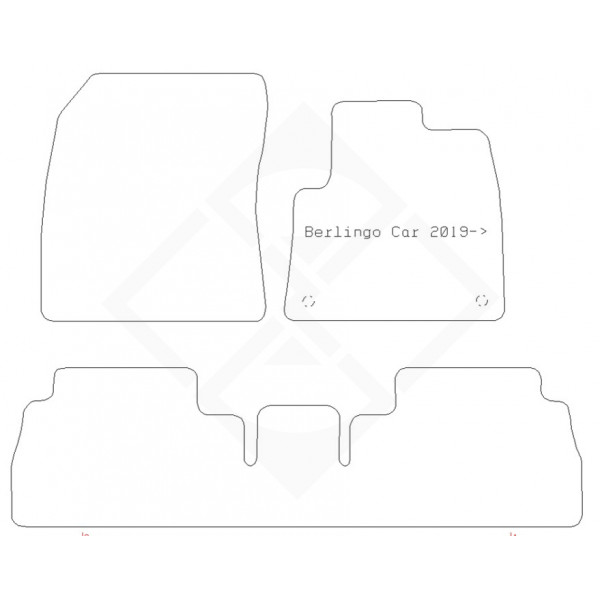 PMA PCFM3086R RUBBER TAILORED CAR MAT - CITROEN BERLINGO CAR 2019- -