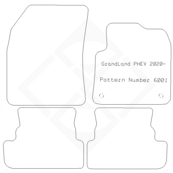 PMA PCFM3287R RUBBER TAILORED CAR MAT - VAUXHALL GRANDLAND PHEV 2020- -