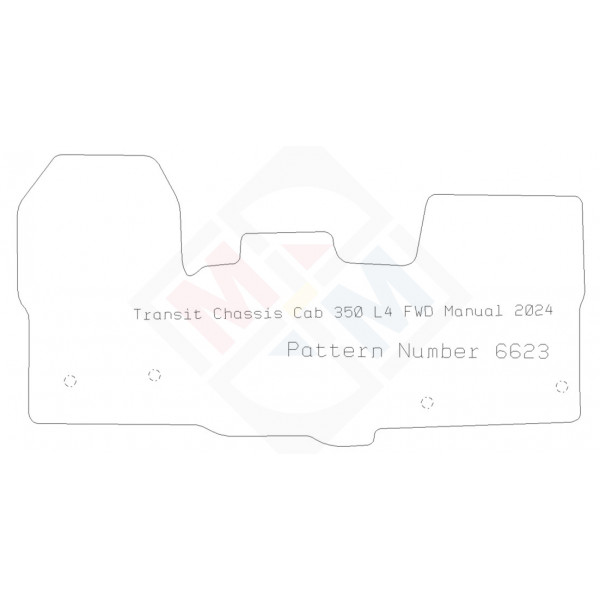PMA PCFM4612R RUBBER TAILORED CAR MAT - FORD TRANSIT CHASSIS CAB 350 FWD MAN 2024 -