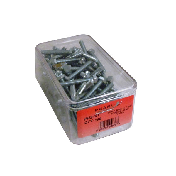 Pearl PHS121B HI-TENSILE SETSCREW M6 X 40MM 200PK