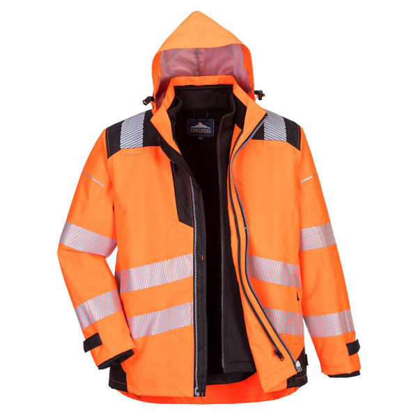 Portwest PW365OBRXXXL PW365 - PW3 HI-VIS 3-IN-1 JACKET - ORANGE/BLACK - XXX LARGE