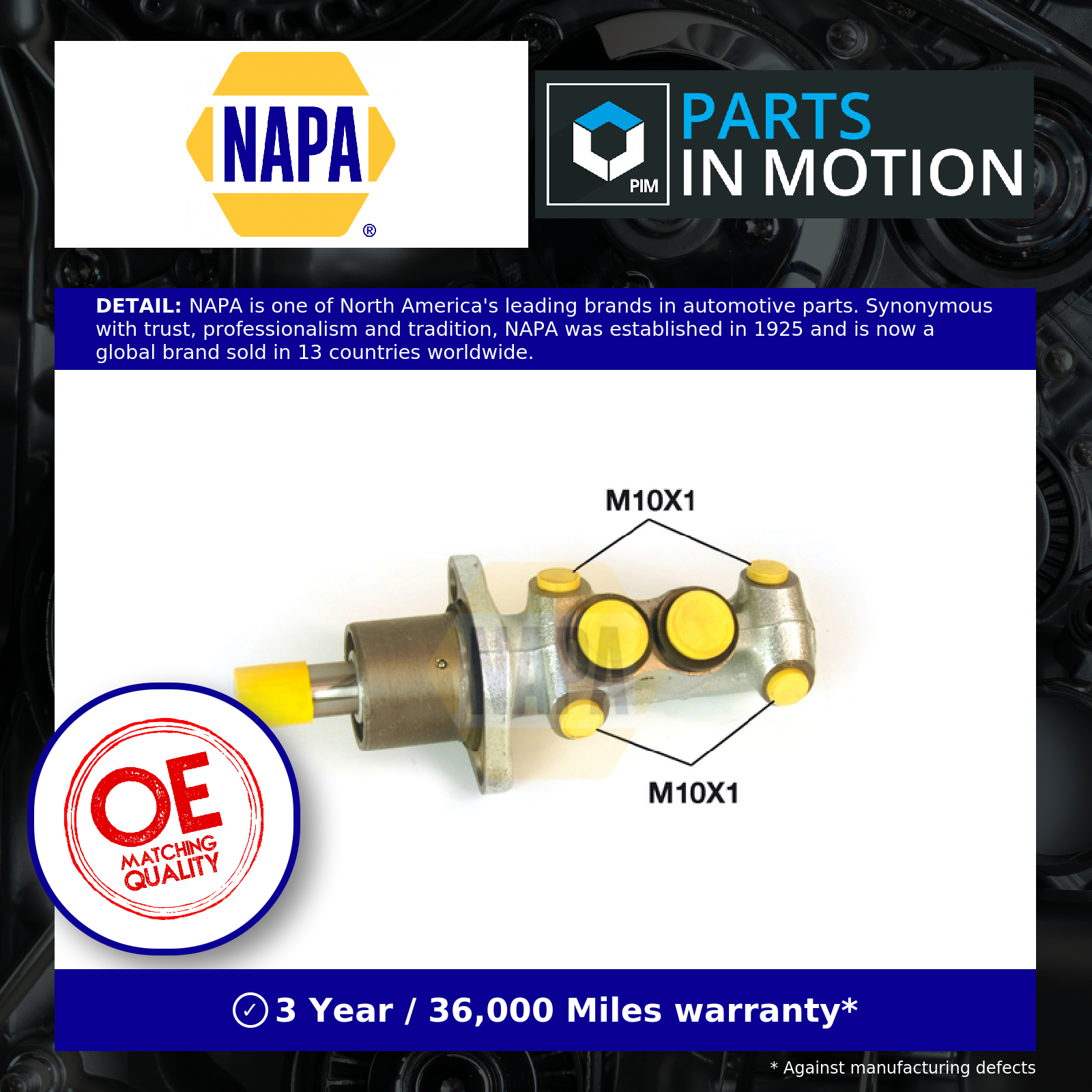 NAPA Brake Master Cylinder NMC1054 [PM2426522]