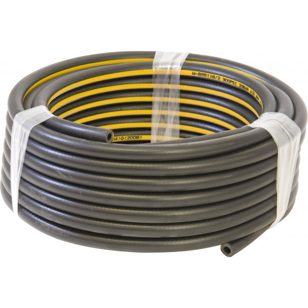 Workshop Warehouse ALY10 AIR LINE HOSE - BLACK RUBBER WITH YELLOW STRIPE