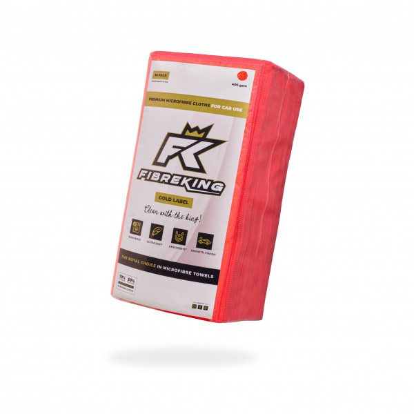Fibre King FK-GLMCRFBR-RD-36 RED GOLD LABEL MICROFIBRE CLOTHS - 36 PACK