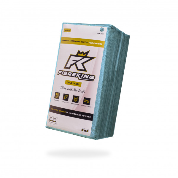 Fibre King FK-GLMCRFBR-TQ-36 TURQUOISE GOLD LABEL MICROFIBRE CLOTHS - 36 PACK