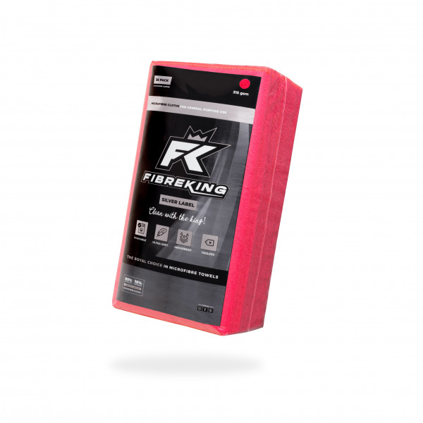 Fibre King FK-SLMCRFBR-RD-36 RED SILVER LABEL MICROFIBRE CLOTHS - 36 PACK