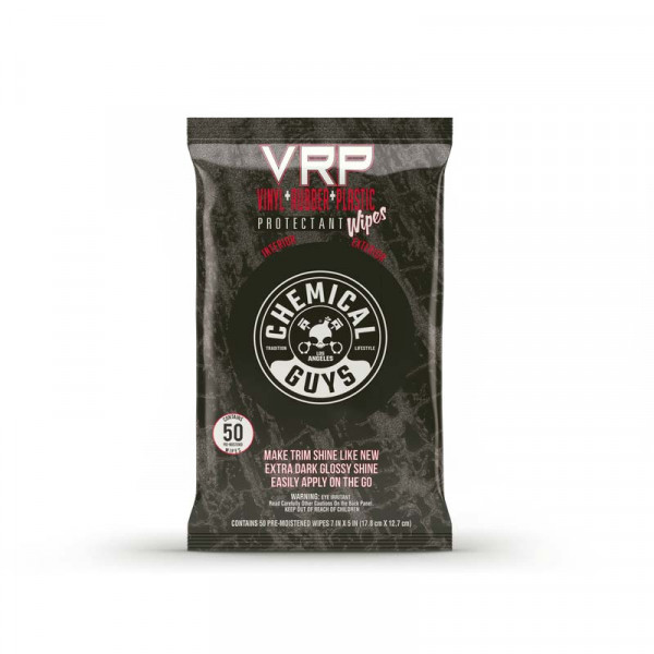 Chemical Guys PMWTVD10750 VRP PROTECTANT CAR WIPES FOR VINYL, RUBBER, AND PLASTIC (50 WIPES)
