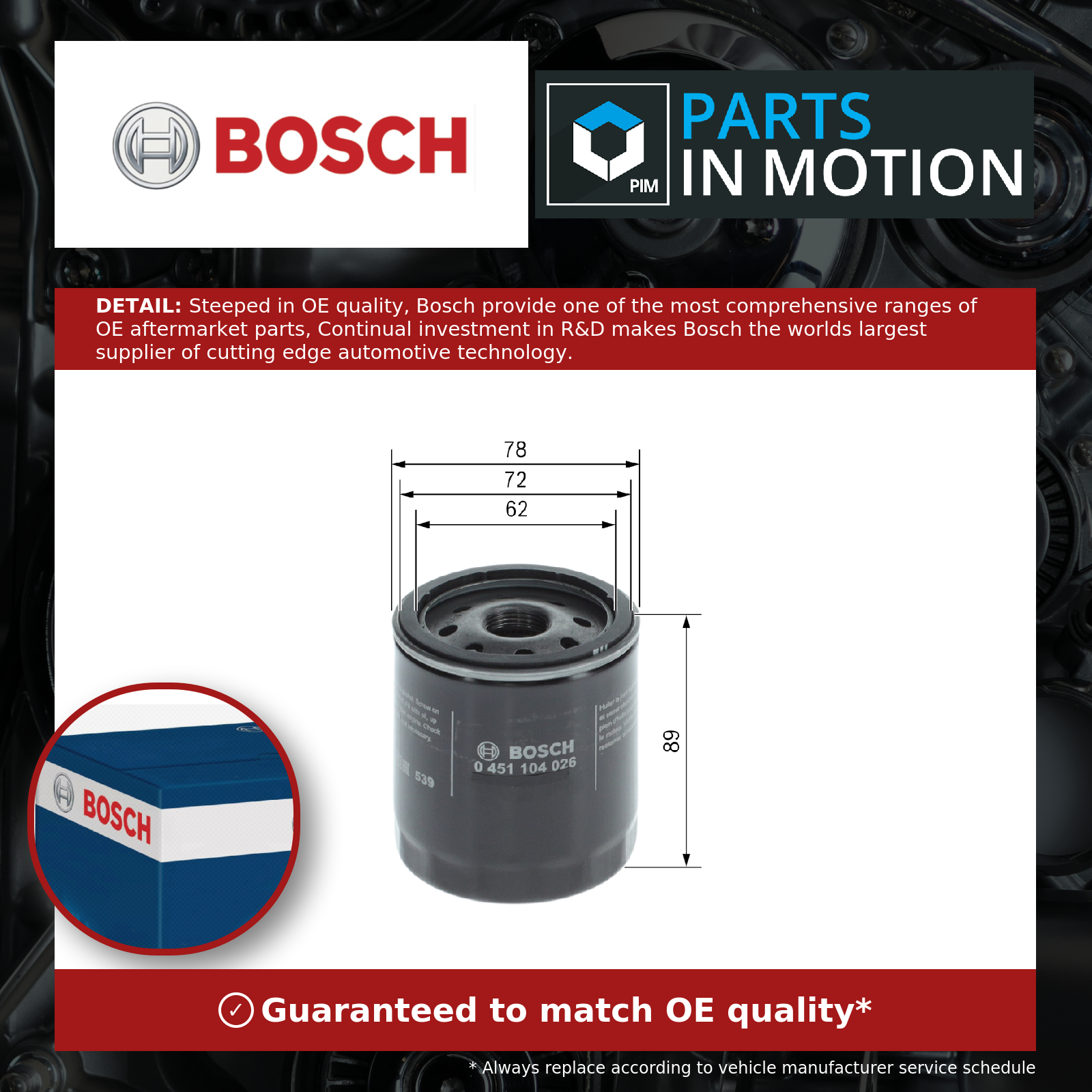 Bosch Oil Filter 0451104026 [PM346346]