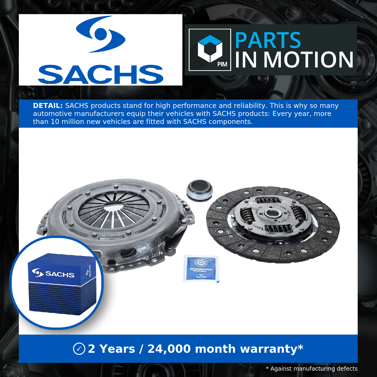Sachs Clutch Kit 3pc (Cover+Plate+Releaser) 3000950005 [PM569327]