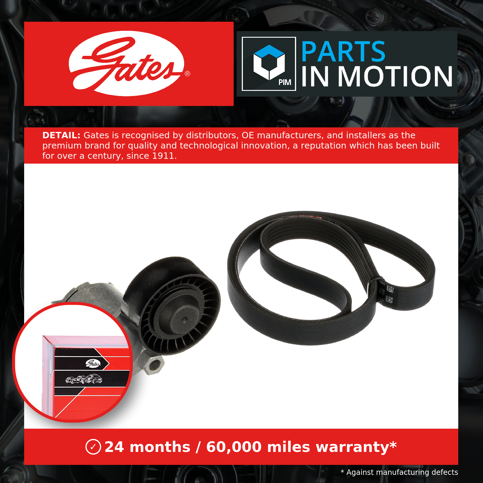 Gates Drive Belt Kit K066PK1195 [PM728170]
