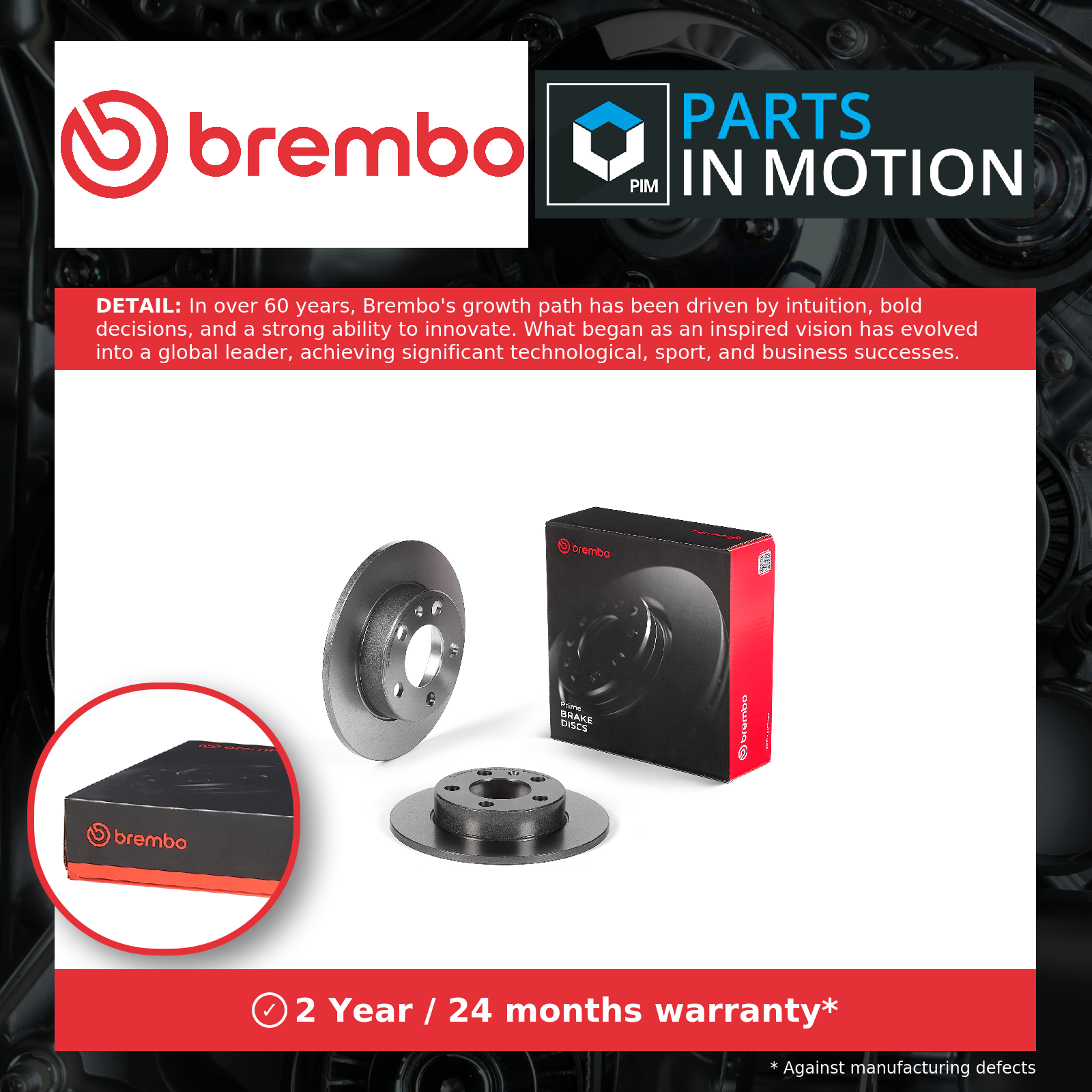 Brembo 2x Brake Discs Pair Solid Rear 08.7165.11 [PM2237436]