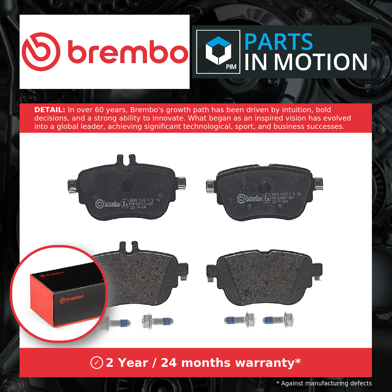 Brake Pads Set fits MERCEDES E200EQ 2.0 Rear 2019 on M264.920 Brembo 0004206000 - Image 12