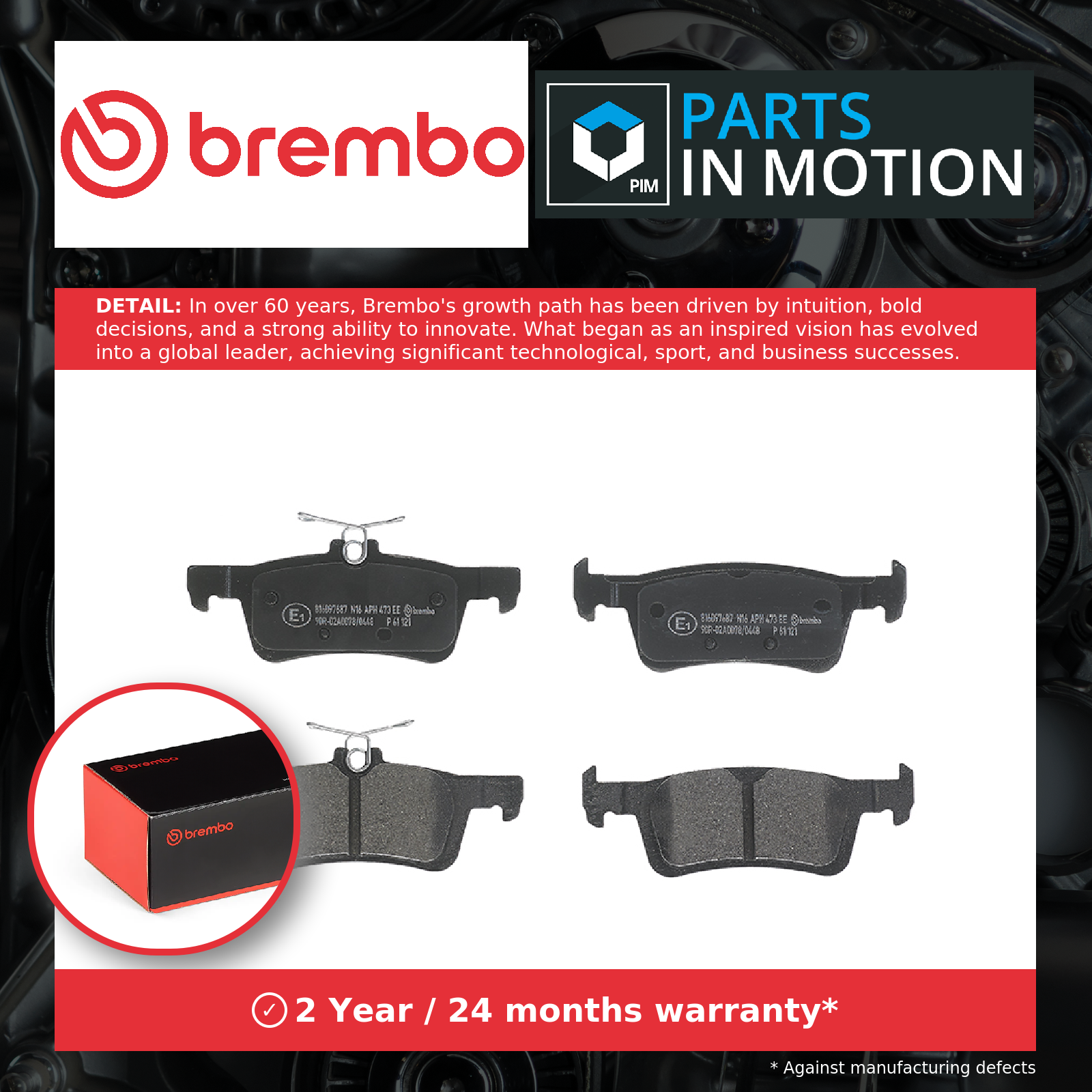 Brembo Brake Pads Set Rear P61121 [PM2262414]