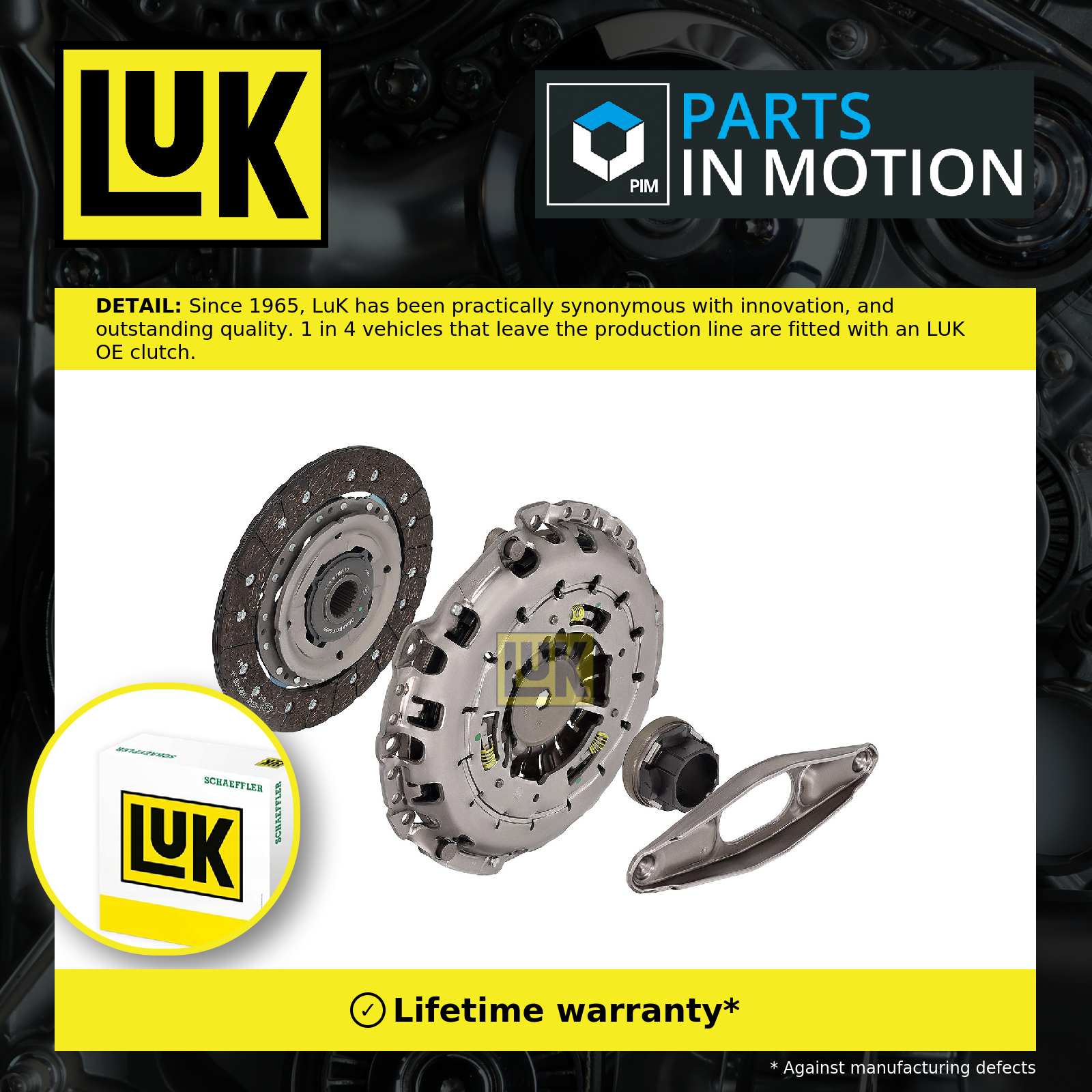 LuK Clutch Kit 3pc (Cover+Plate+Releaser) 624353000 [PM443489]