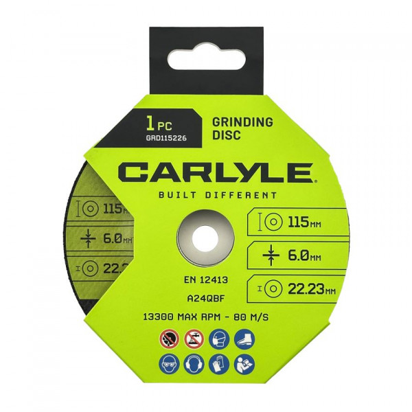 Carlyle GRD115226 GRINDING DISC 115X22 6MM THICK 1PC