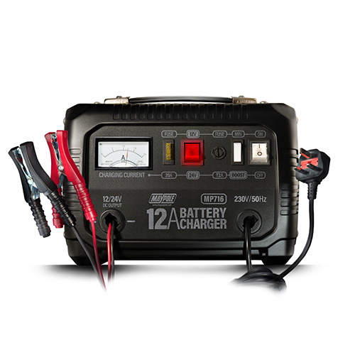 Maypole 716 Battery Charger Metal 12a 12/24v