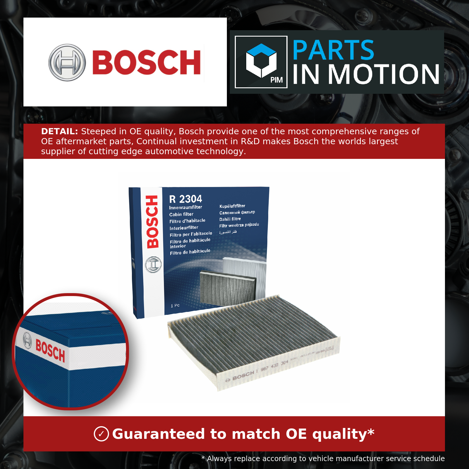 Pollen / Cabin Filter fits SAAB 9-5 YS3G 1.6 2.0 2.8 2.0D 10 to 12 Genuine Bosch - Image 14